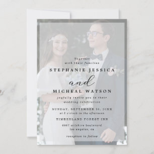 Convites  Casamento de Sobreposição de Fotos Vellum Calli