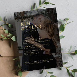 Convites Casamento de sobreposição de ouro de foto transpar