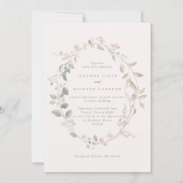 Convites Casamento De Solhas Florais De Blush Delicado Form