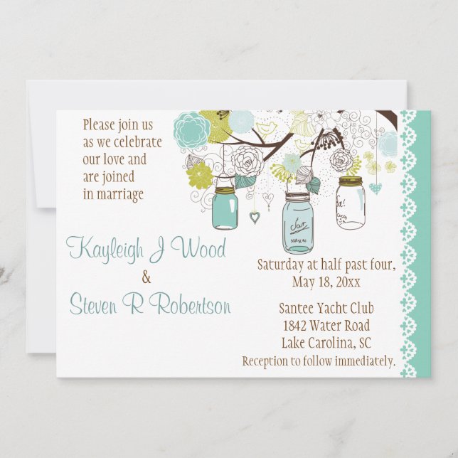 Convites Casamento de Sonhos de Aqua Summer (Frente)