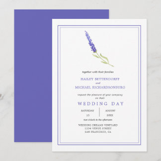 Convites Casamento de Sprig da Lavanda Moderna |