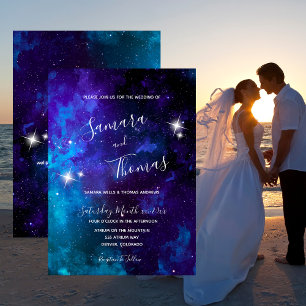 Convites Casamento de Star Light Blue Sky