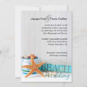 Convites Casamento de Starfish Informal Beach