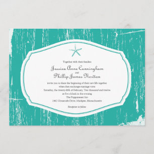 Convites Casamento de Starfish Rustic Beach