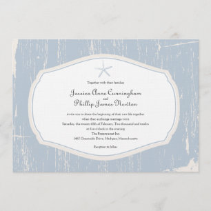Convites Casamento de Starfish Rustic Beach