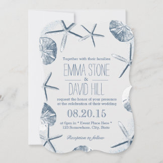Convites Casamento de Starfish & Sand Dollar Beach