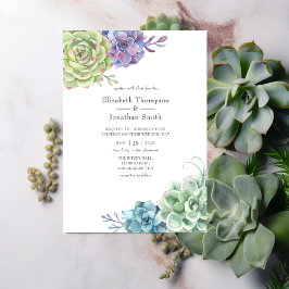 Convites Casamento de Succulents Cactus Watercolor