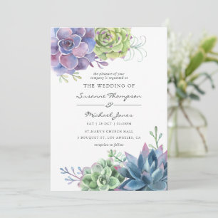 Convites Casamento de Succulents de Cactus Desert Watercolo