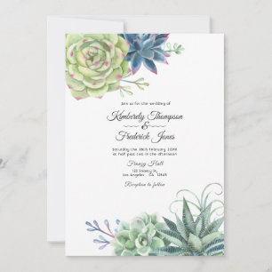 Convites Casamento de Succulents de Cactus Desert Watercolo