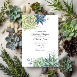 Convites Casamento de Succulents de Cactus Desert Watercolo
