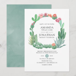 Convites Casamento de Suculentas em Aquarela