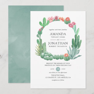 Convites Casamento de Suculentas em Aquarela