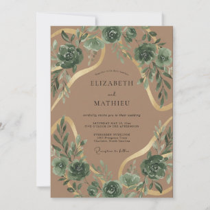 Convites Casamento de Suculentas Eucalipto Bege
