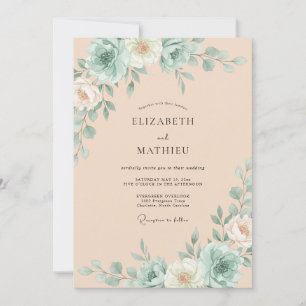Convites Casamento de Suculentas Eucalipto e Espuma do Mar 