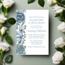 Casamento de Suculentas Florais Azul Empoeirado