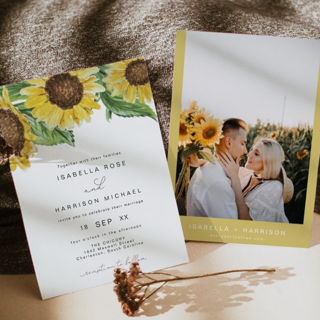 Convites Casamento de Sunflower Country com Cores Russas EM (Criador carregado)