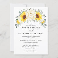 Casamento de Sunflower Ivory Peony Floral Eucalypt