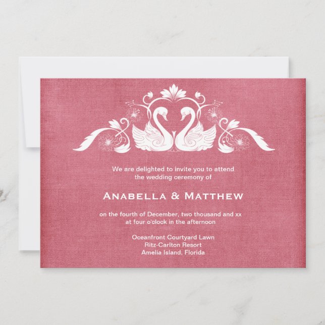 Convites Casamento de Swans (Frente)