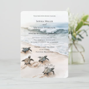Convites Casamento de Tartarugas Marinhas na Costa da Praia