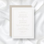 Convites Casamento de Taupe Moderno Elegante<br><div class="desc">Convite Moderno Elegante para Casamento de Taupe.</div>