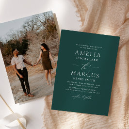 Convites Casamento de Teal com Script Elegante Moderno
