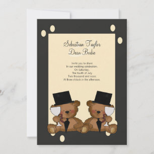 Convites Casamento de Teddy Bear Grooms
