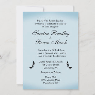 Convites Casamento de Tema de Música Azul