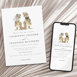 Convites Casamento de Tema do Dinossauro Moderno