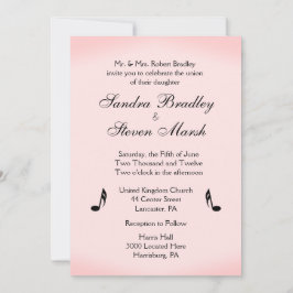 Convites Casamento de Tema Música Rosa