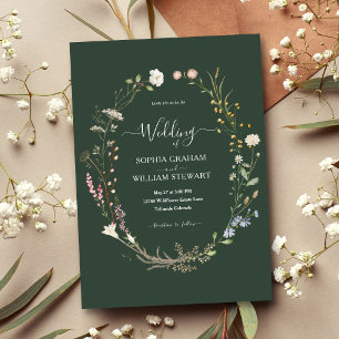 Convites Casamento de Tema Rustic Dark Green
