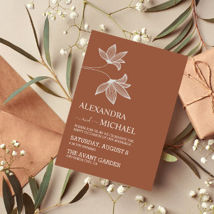 Convites Casamento De Teracotta, Laranja, Queimada Por Ferr