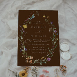 Convites Casamento de terra corajosa de flores silvestres