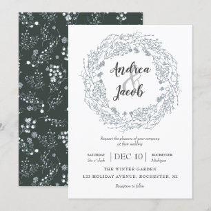Convites Casamento de terra em Berries no inverno Branco