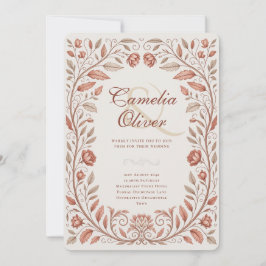 Convites Casamento de Terracota Botânica Vitoriana