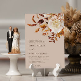 Convites Casamento de Terracota em Aquarela Moderna de Outo