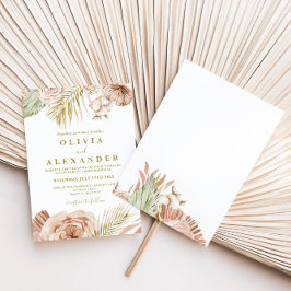 Convites Casamento de terracota floral tropical boho e palm