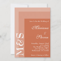 Casamento de Terracota Simples Moderno Chic Script