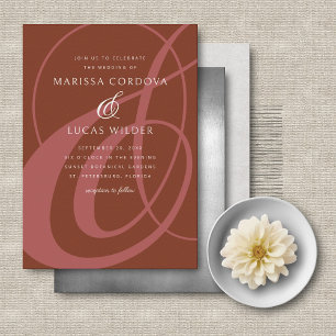 Convites Casamento de Terracotta Ampersand Script Calliogra