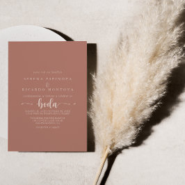 Convites Casamento de Terracotta Boda Minimalista