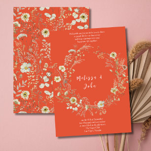 Convites Casamento de Terracotta Bohemian Wildflower