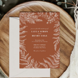 Convites Casamento de Terracotta Botânico Fern Leaf Botanic