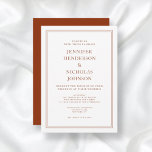 Convites Casamento de Terracotta Clássico Elegante<br><div class="desc">Convite Formal Terracotta Clássico Elegante Personalizado</div>