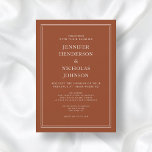 Convites Casamento de Terracotta Clássico Elegante<br><div class="desc">Convite Formal Terracotta Clássico Elegante Personalizado</div>