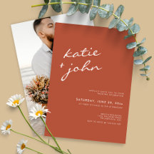 Casamento de Terracotta com Caligrafia Minimalista