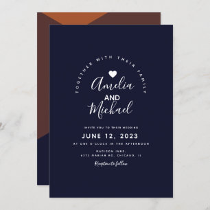 Convites Casamento de Terracotta com Chocolate Negro Modern