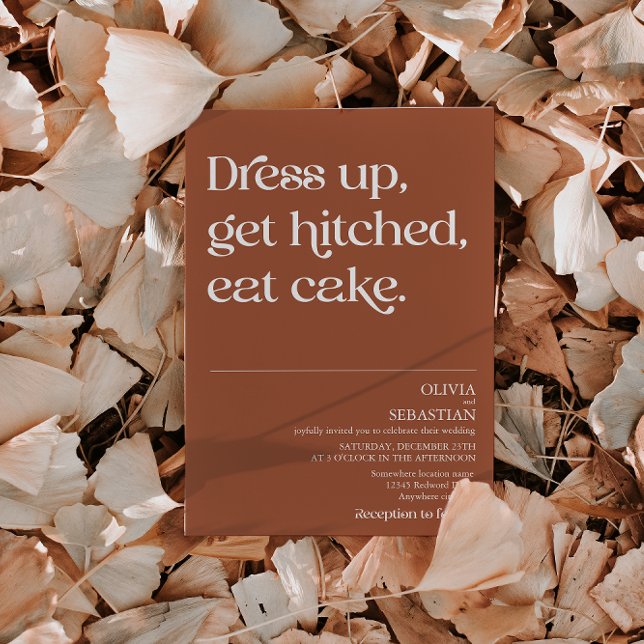 Convites Casamento de Terracotta com Tipografia Mínima Mode (Criador carregado)