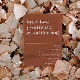 Convites Casamento de Terracotta com Tipografia Mínima Mode