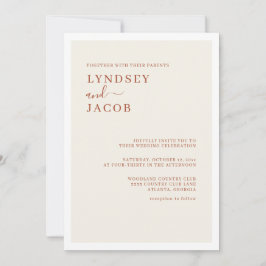 Convites Casamento de Terracotta Elegante Moderno