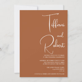 Convites Casamento de Terracotta Minimalista Chic