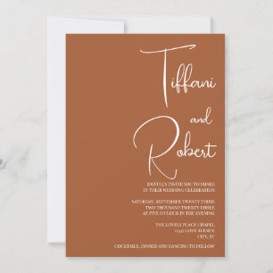 Convites Casamento de Terracotta Minimalista Chic